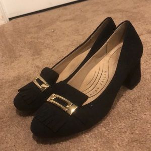 Black Fringe Work Heel